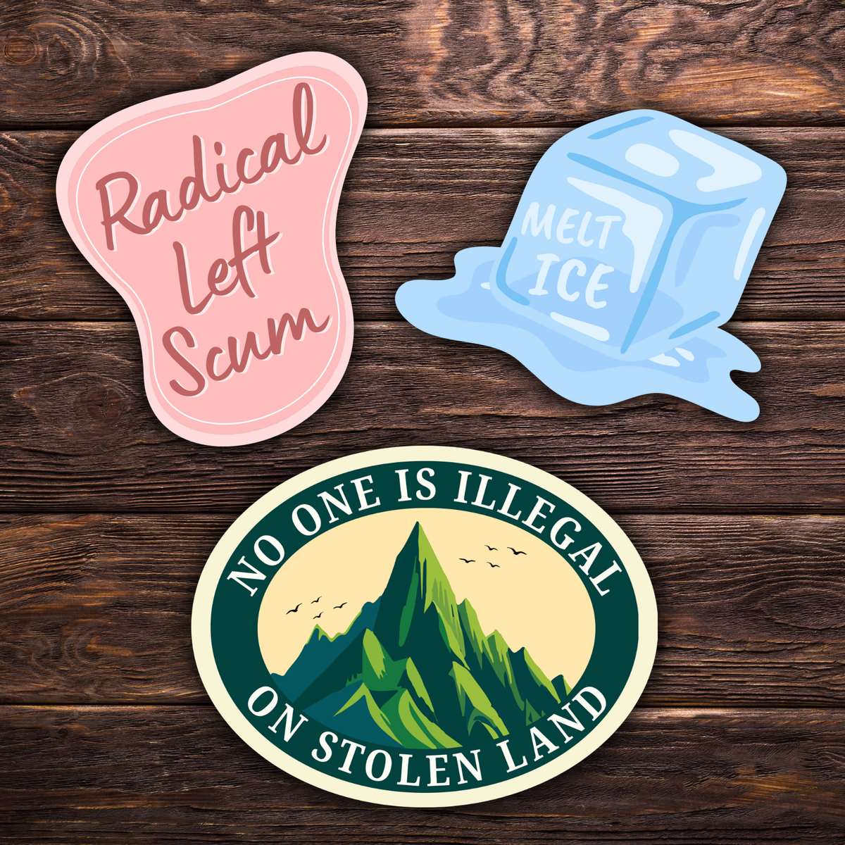 Political sticker, leftist humor sticker, radical left sticker, political satire decal, progressive activism sticker, social justice art, protest sticker, activist merch, immigration justice sticker, melt ICE sticker, abolish ICE decal, pro immigrant sticker, no one is illegal sticker, stolen land sticker, indigenous rights sticker, decolonize art, anti border sticker, liberal sarcasm sticker, political meme sticker, resistance sticker, left wing gift, activist gift idea