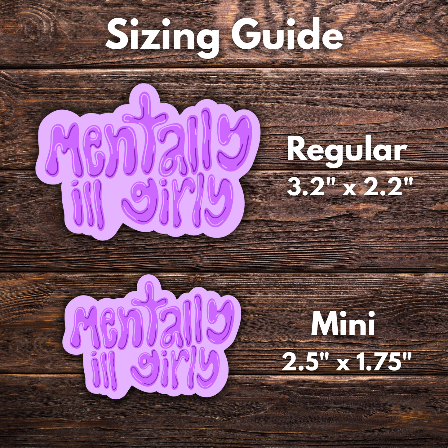 mentally ill girly sticker, purple bubble font sticker, mental health humor decal, self aware sticker, therapy girl sticker, relatable vinyl decal, water-resistant sticker, anxiety humor gift, depression sticker, cute mental health sticker, healing era merch, funny affirmation sticker, mentally ill but cute, aesthetic laptop sticker, sarcastic wellness gift