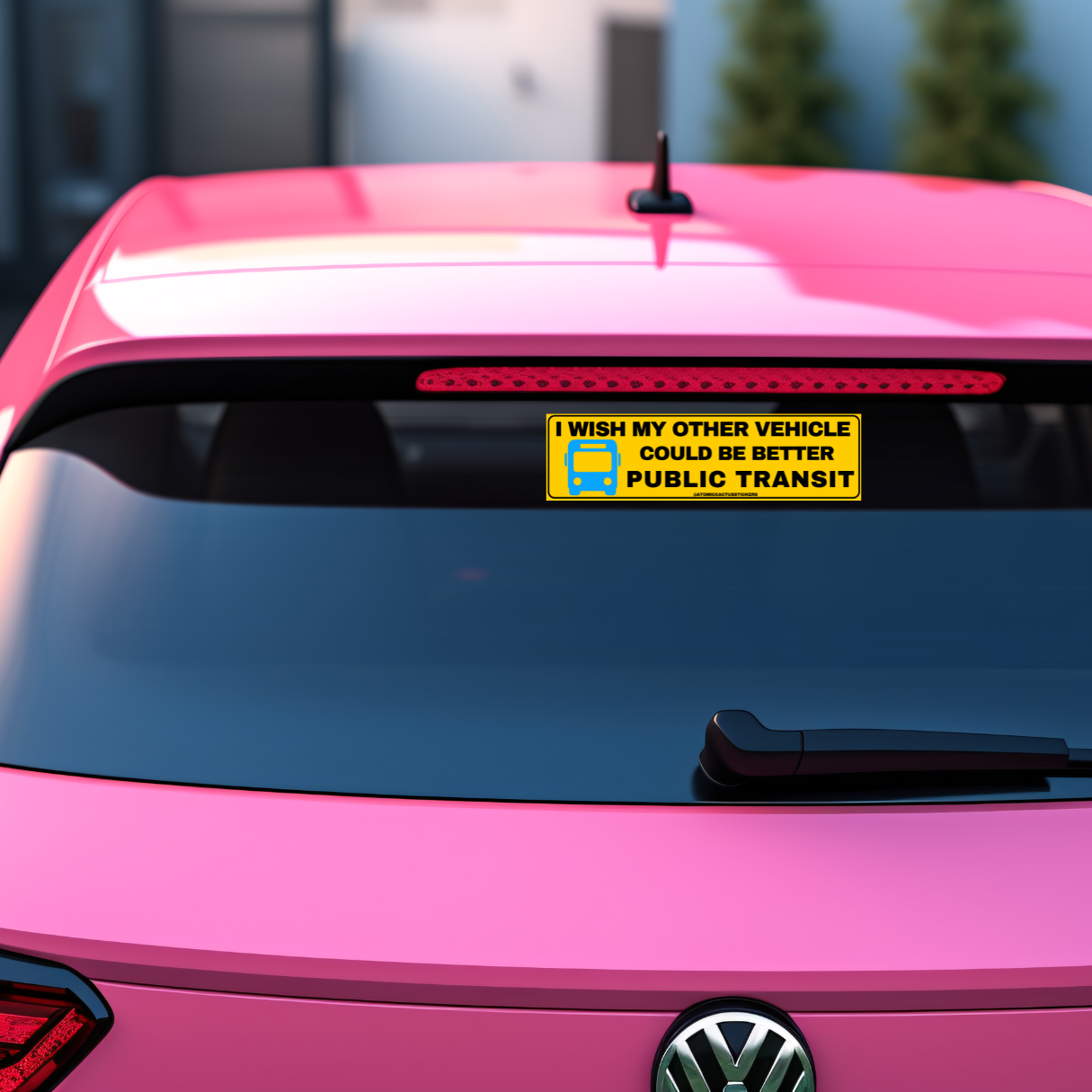 funny bumper sticker, public transit sticker, eco-friendly car decal, durable waterproof sticker, humor stickers for cars, environmental stickers, laptop stickers, funny car accessories, public transportation supporter gifts