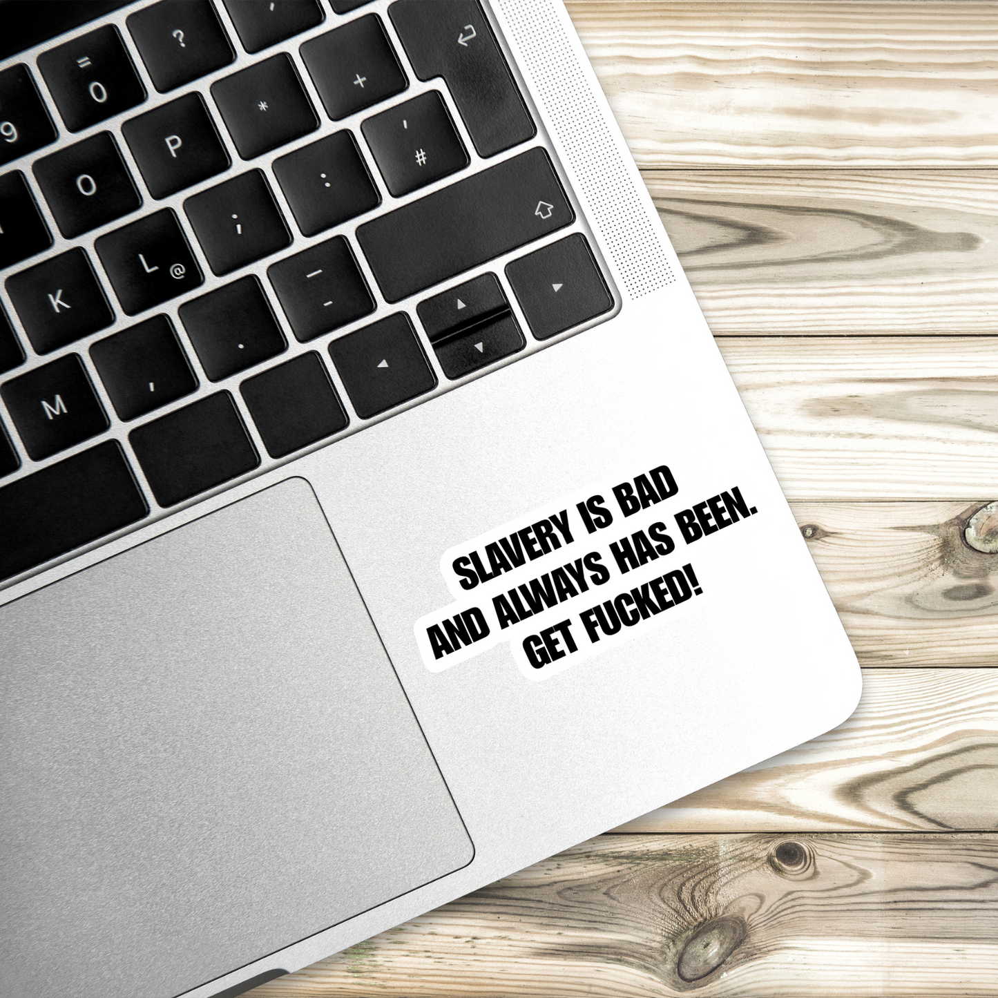 Slavery Is Bad Stickers (3 Options) | 3" x 2.5" Vinyl Stickers | Bold Anti-Racism Statement | Water-Resistant | Progressive Political Humor