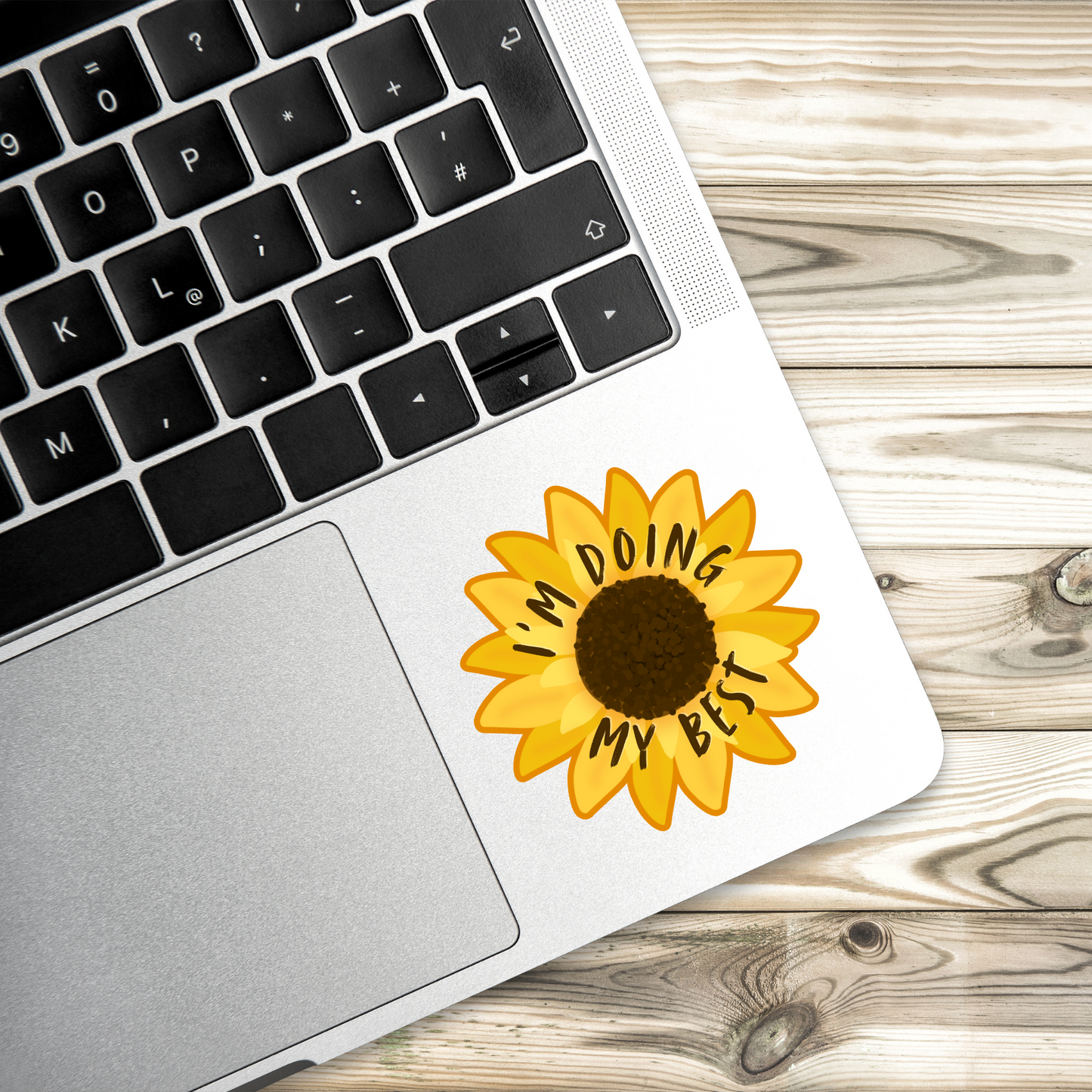 I'm Doing My Best Sticker | Sunflower Background Vinyl Sticker | Positive Affirmation Sticker | Water-Resistant | Mental Health Support