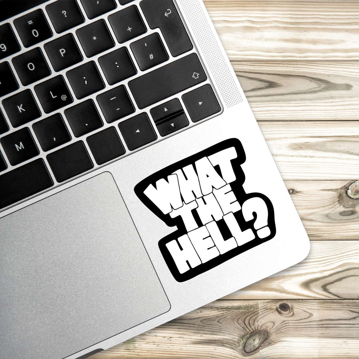 what the hell sticker, black and white graffiti sticker, funny vinyl decal, meme sticker, internet slang sticker, water-resistant sticker, sarcastic decal, relatable humor, weird sticker, chaotic energy, aesthetic sticker, sticker pack essential, moody sticker, laptop sticker, Gen Z humor, funny sticker pack, anti-establishment vibes
