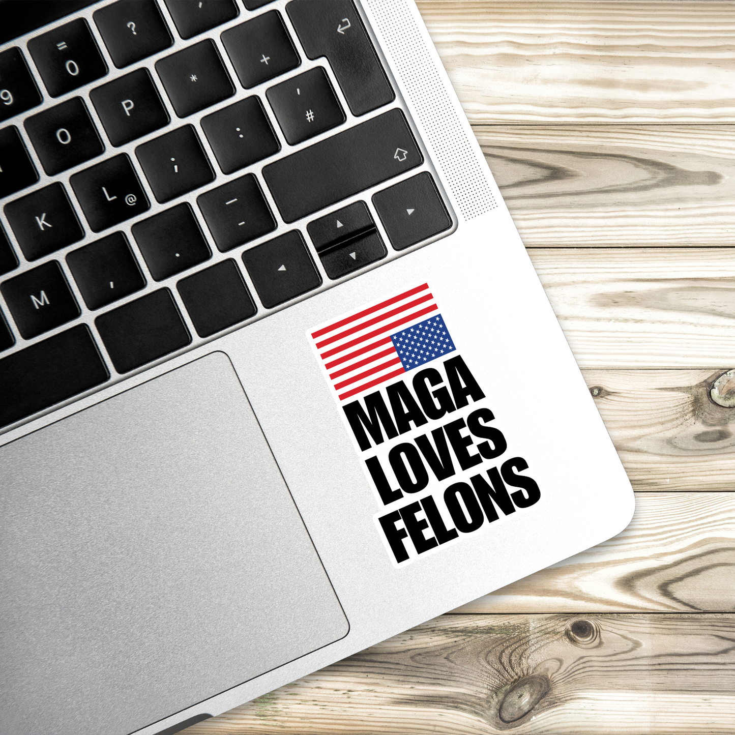 maga loves felons sticker, anti trump sticker, political parody decal, conservative hypocrisy sticker, political protest art, satirical maga sticker, resist sticker, leftist humor sticker, funny political merch, progressive politics sticker, accountability sticker, criminal justice satire, water-resistant vinyl decal, liberal gift idea, anti-corruption sticker, democracy matters sticker