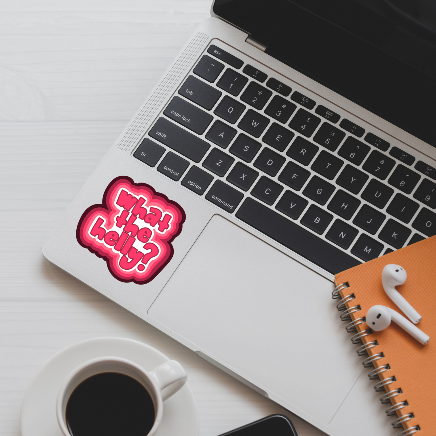 what the helly sticker, retro aesthetic sticker, pink vinyl decal, bubble font sticker, funny cute sticker, chaotic girl humor, water-resistant sticker, Gen Z stickers, girly sticker, emotional support sticker, trendy sticker, funny pink decal, relatable sticker, soft but unhinged energy