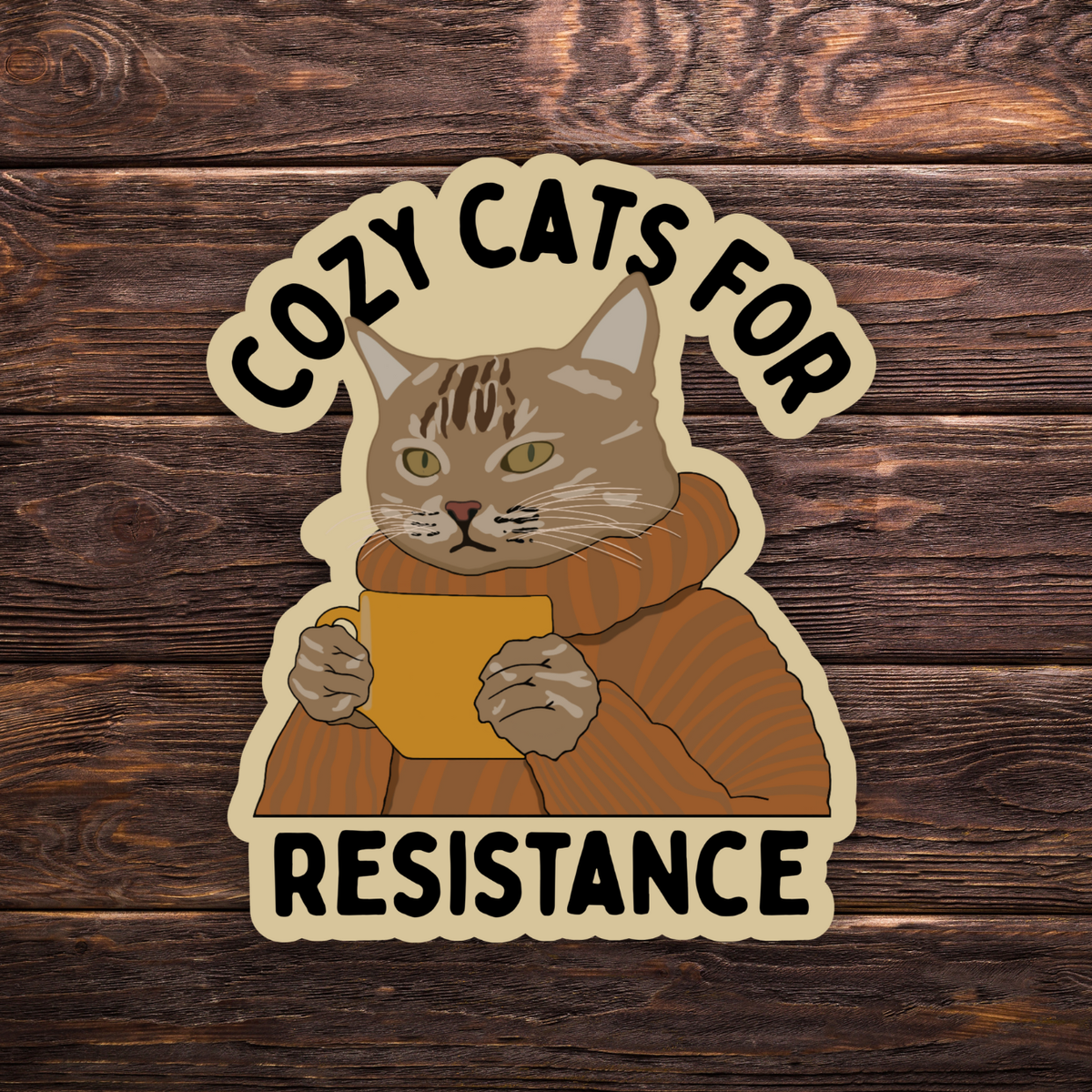 political sticker, protest art decal, leftist vinyl sticker, resistance merch, activist sticker pack, political humor sticker, anti authoritarian art, progressive vinyl decal, cozy resistance cat sticker, protest cat art, political christmas sticker, dark humor holiday decal, satire sticker, subversive art sticker, meme protest sticker, liberal gift idea, indie political art, resistance movement merch, political street art, social justice decal, modern protest art, progressive merchandise