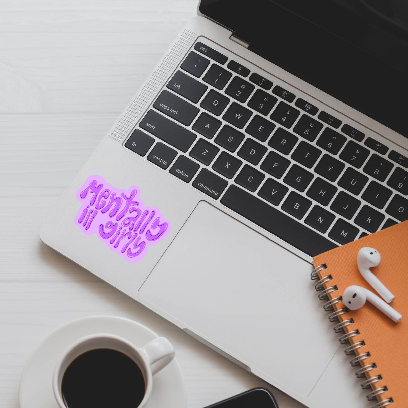 mentally ill girly sticker, purple bubble font sticker, mental health humor decal, self aware sticker, therapy girl sticker, relatable vinyl decal, water-resistant sticker, anxiety humor gift, depression sticker, cute mental health sticker, healing era merch, funny affirmation sticker, mentally ill but cute, aesthetic laptop sticker, sarcastic wellness gift