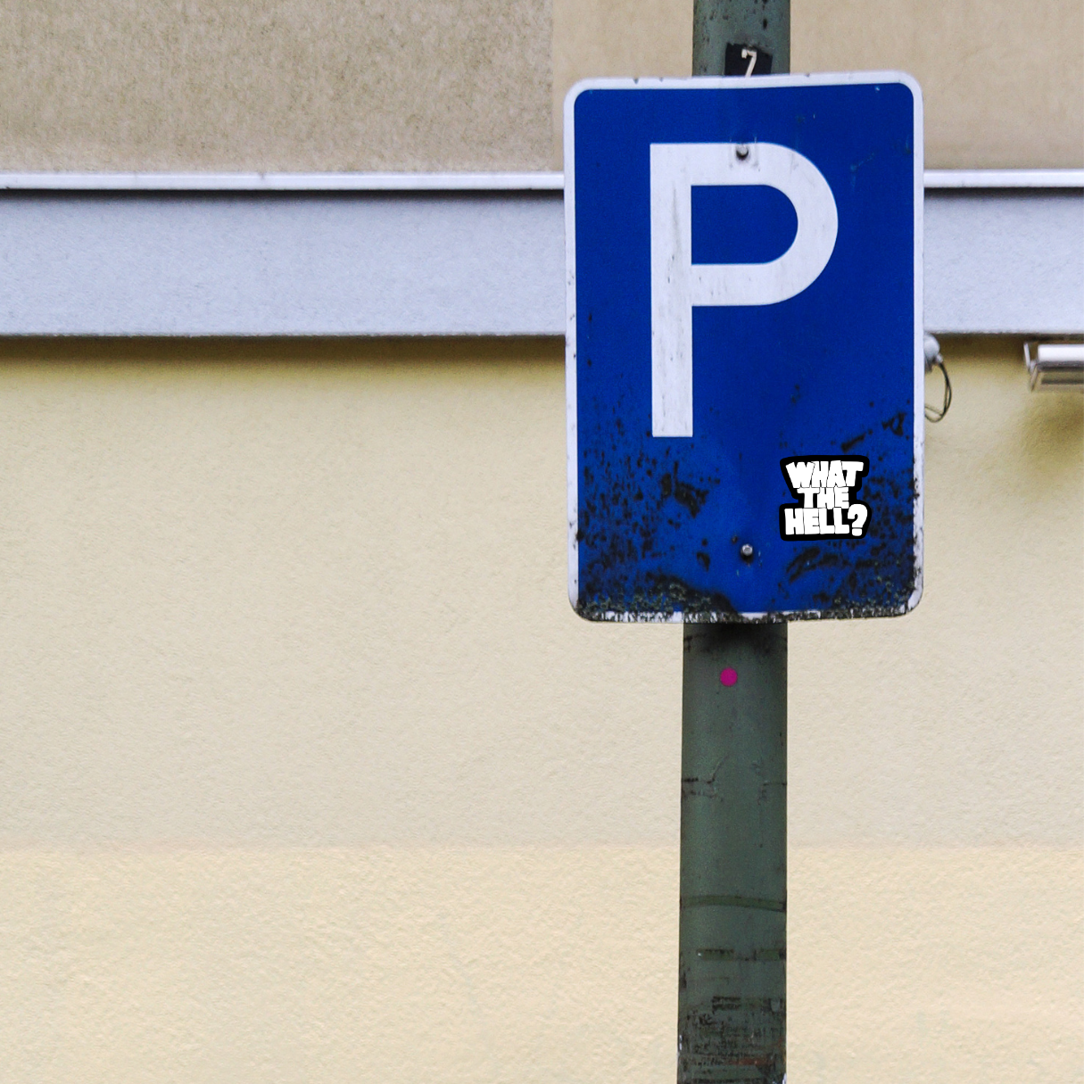 what the hell sticker, black and white graffiti sticker, funny vinyl decal, meme sticker, internet slang sticker, water-resistant sticker, sarcastic decal, relatable humor, weird sticker, chaotic energy, aesthetic sticker, sticker pack essential, moody sticker, laptop sticker, Gen Z humor, funny sticker pack, anti-establishment vibes