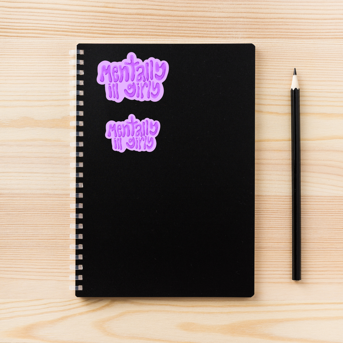 mentally ill girly sticker, purple bubble font sticker, mental health humor decal, self aware sticker, therapy girl sticker, relatable vinyl decal, water-resistant sticker, anxiety humor gift, depression sticker, cute mental health sticker, healing era merch, funny affirmation sticker, mentally ill but cute, aesthetic laptop sticker, sarcastic wellness gift