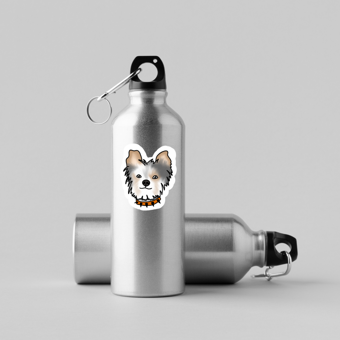 Yorkie with Orange Collar | Hand Drawn | Vinyl Sticker | Dog Sticker | Novelty | Cute