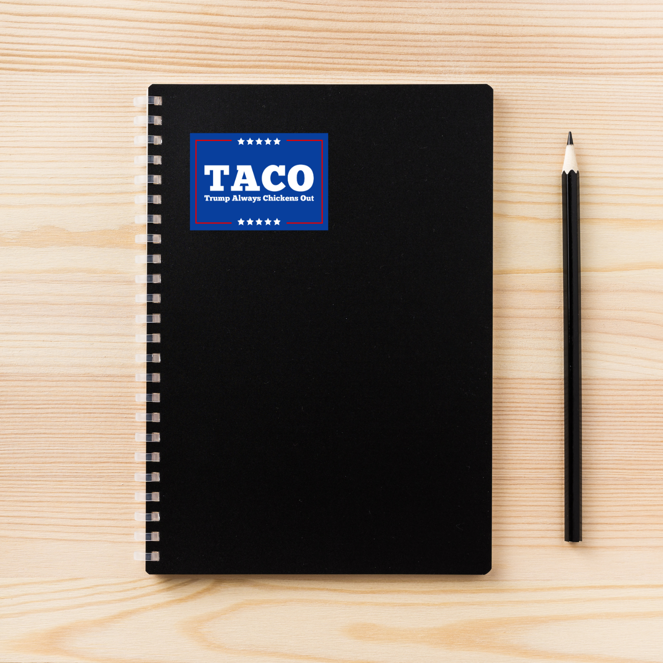 anti-Trump sticker, TACO parody decal, Trump always chickens out political satire sticker, water-resistant vinyl sticker, progressive protest art, MAGA parody, trump humor sticker, trump roast, spicy political sticker, Biden supporter sticker, activism sticker, laptop decal, funny protest gift, Lets Go Brandon parody, lets go taco