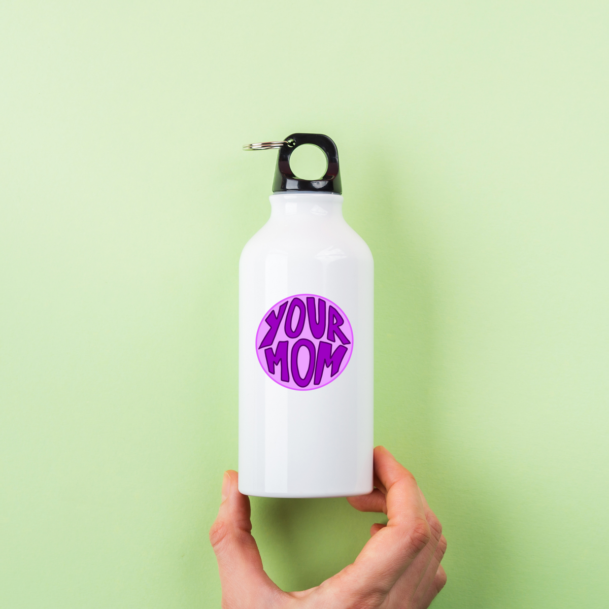 your mom sticker, funny purple circle decal, sarcastic humor sticker, meme vinyl sticker, sassy water-resistant laptop decal, joke bumper sticker, playful novelty sticker, waterproof hydroflask sticker, trendy sticker for teens and young adults, retro funny gift sticker, quirky vinyl decal, sarcastic car sticker, humor sticker for laptops, purple meme sticker