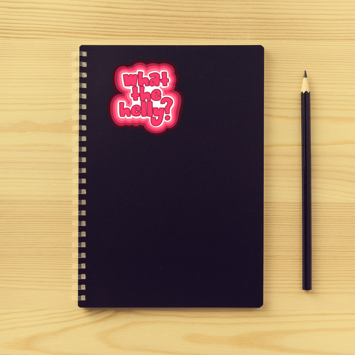 what the helly sticker, retro aesthetic sticker, pink vinyl decal, bubble font sticker, funny cute sticker, chaotic girl humor, water-resistant sticker, Gen Z stickers, girly sticker, emotional support sticker, trendy sticker, funny pink decal, relatable sticker, soft but unhinged energy