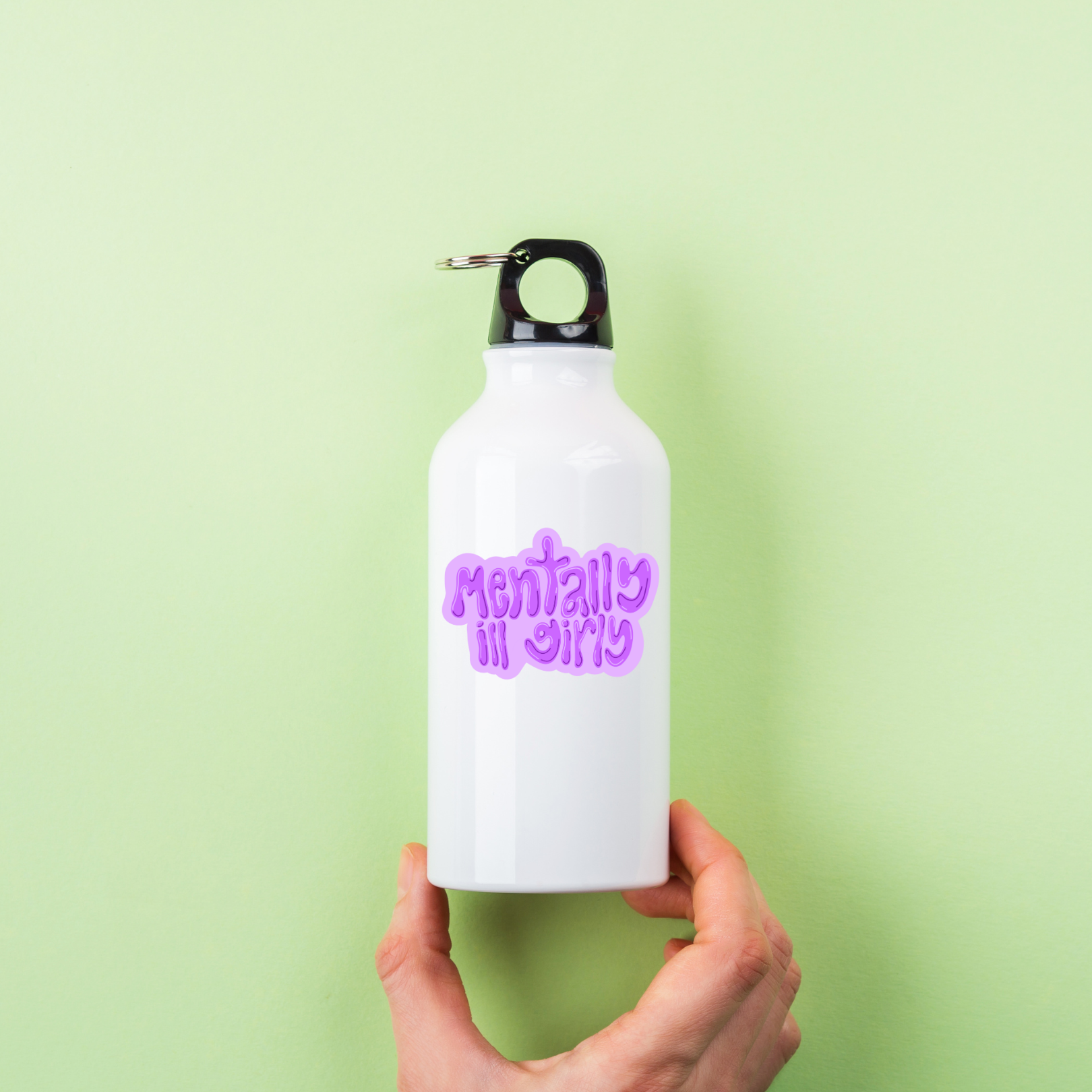 mentally ill girly sticker, purple bubble font sticker, mental health humor decal, self aware sticker, therapy girl sticker, relatable vinyl decal, water-resistant sticker, anxiety humor gift, depression sticker, cute mental health sticker, healing era merch, funny affirmation sticker, mentally ill but cute, aesthetic laptop sticker, sarcastic wellness gift