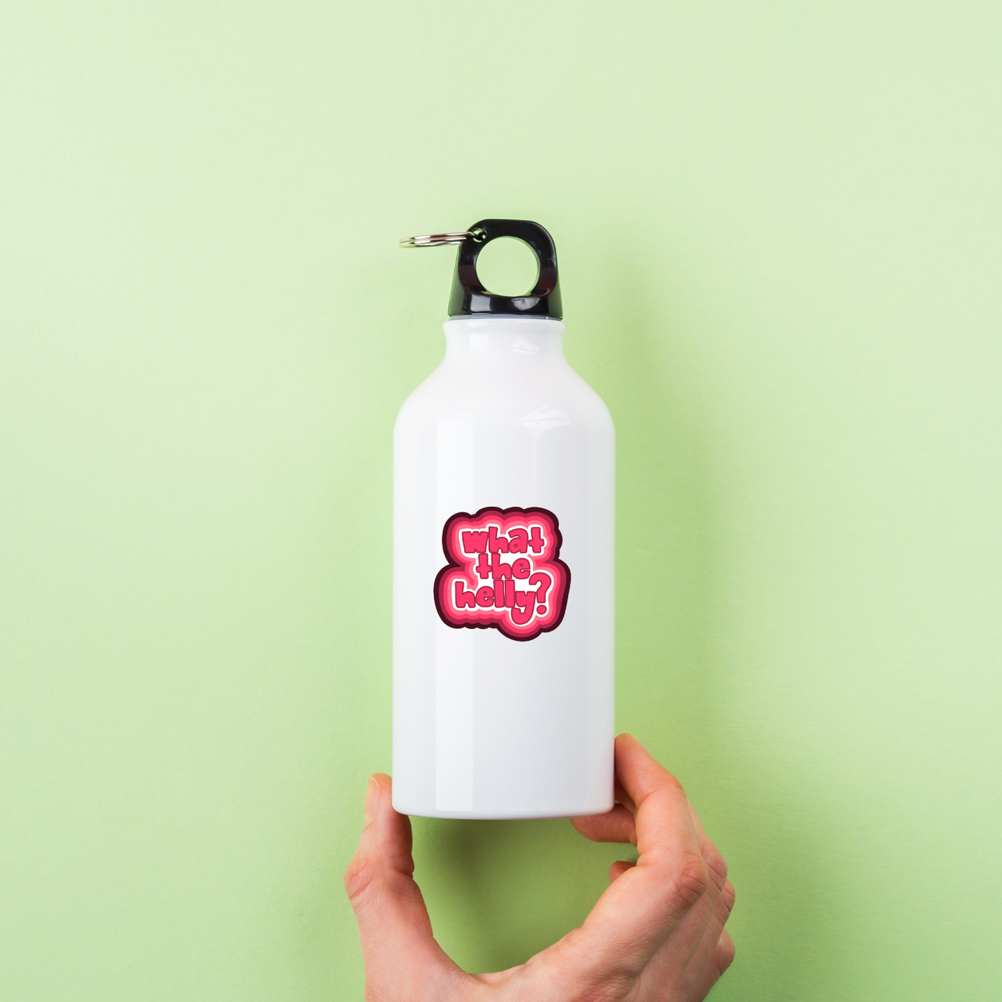 what the helly sticker, retro aesthetic sticker, pink vinyl decal, bubble font sticker, funny cute sticker, chaotic girl humor, water-resistant sticker, Gen Z stickers, girly sticker, emotional support sticker, trendy sticker, funny pink decal, relatable sticker, soft but unhinged energy