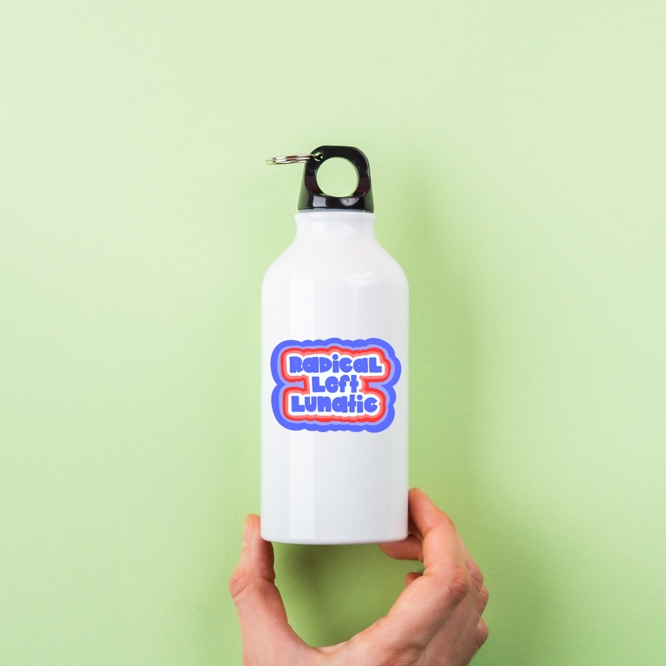 radical left sticker, progressive humor decal, ironic political sticker, red white and blue liberal sticker, funny activist sticker, water-resistant sticker, reclaim patriotism, leftist pride, hand-drawn political art, anti-right wing humor, America parody sticker, democratic socialist gift