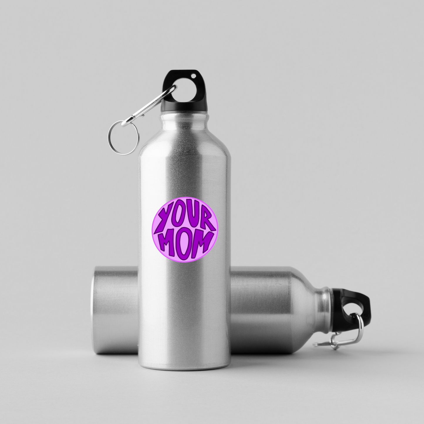 your mom sticker, funny purple circle decal, sarcastic humor sticker, meme vinyl sticker, sassy water-resistant laptop decal, joke bumper sticker, playful novelty sticker, waterproof hydroflask sticker, trendy sticker for teens and young adults, retro funny gift sticker, quirky vinyl decal, sarcastic car sticker, humor sticker for laptops, purple meme sticker