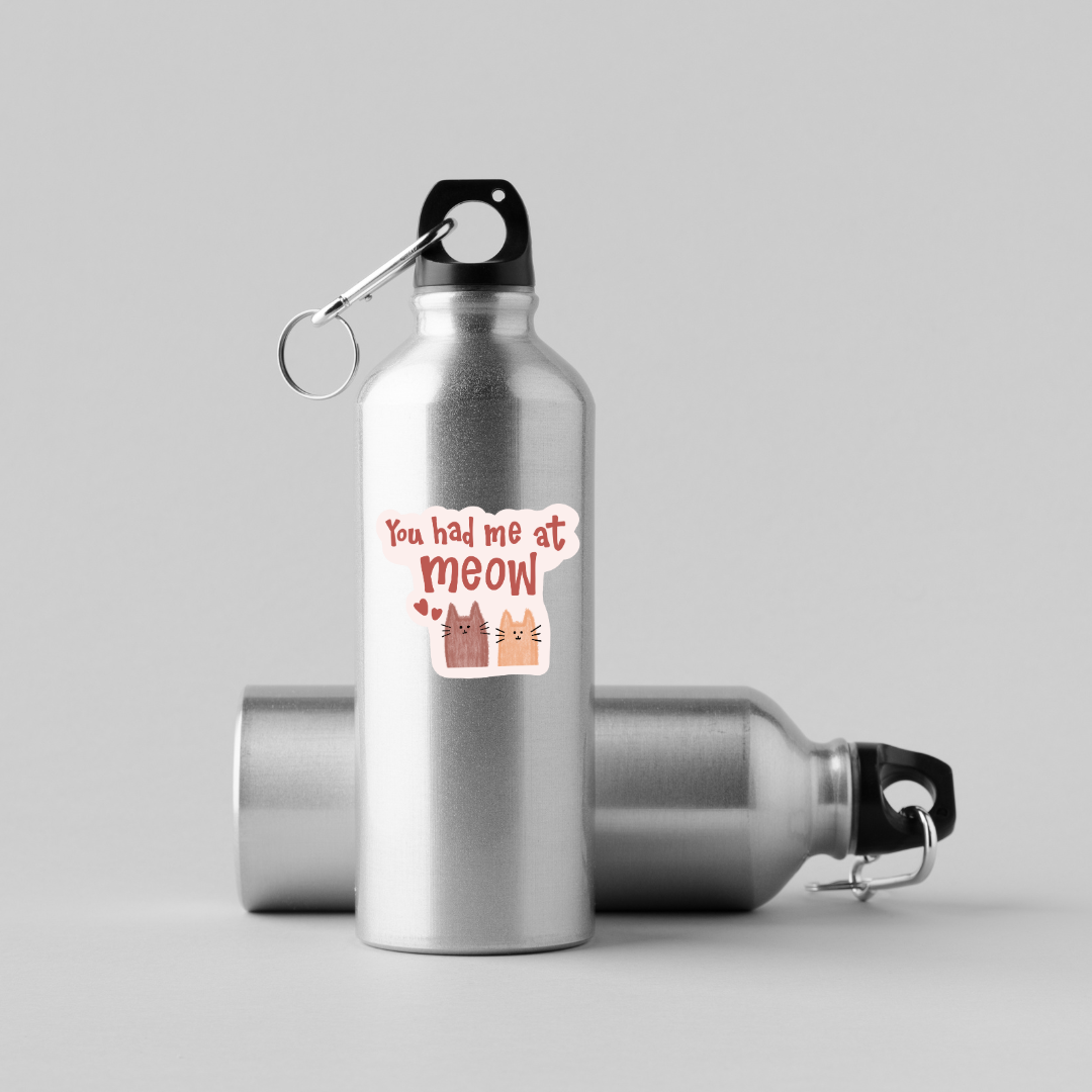 you had me at meow sticker, cat pun sticker, kitty vinyl decal, cute cat lover gift, pet sticker, animal lover sticker, funny cat sticker, meow sticker, cat aesthetic, cat mom, cat dad, laptop sticker, water-resistant sticker, feline humor, punny animal sticker, whiskers sticker, small business cat gift, cat-themed decor