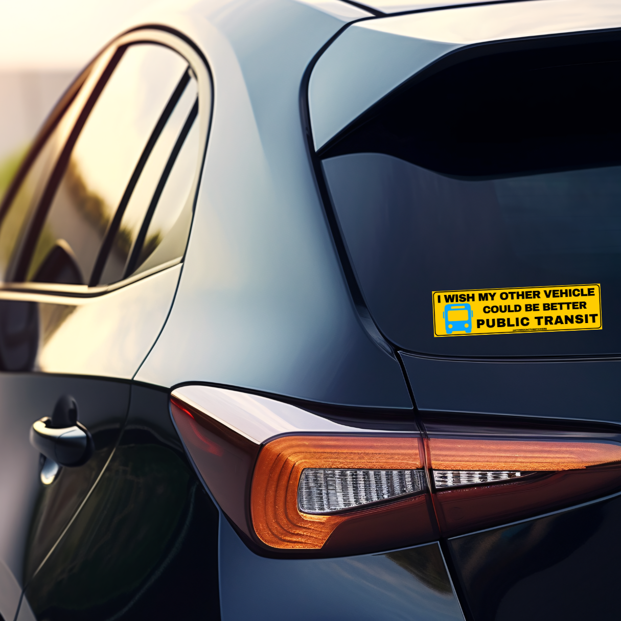 funny bumper sticker, public transit sticker, eco-friendly car decal, durable waterproof sticker, humor stickers for cars, environmental stickers, laptop stickers, funny car accessories, public transportation supporter gifts
