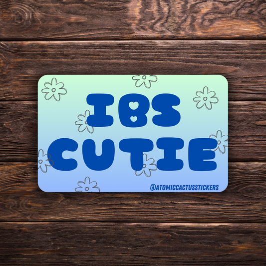 IBS sticker, chronic illness humor, funny gut health sticker, spoonie decal, invisible illness sticker, water-resistant vinyl sticker, poop jokes, digestive disorder humor, relatable health sticker, medical humor sticker, pastel funny sticker, stomach problems, IBS awareness