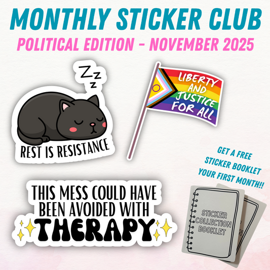 Political Monthly Sticker Club - November 2025