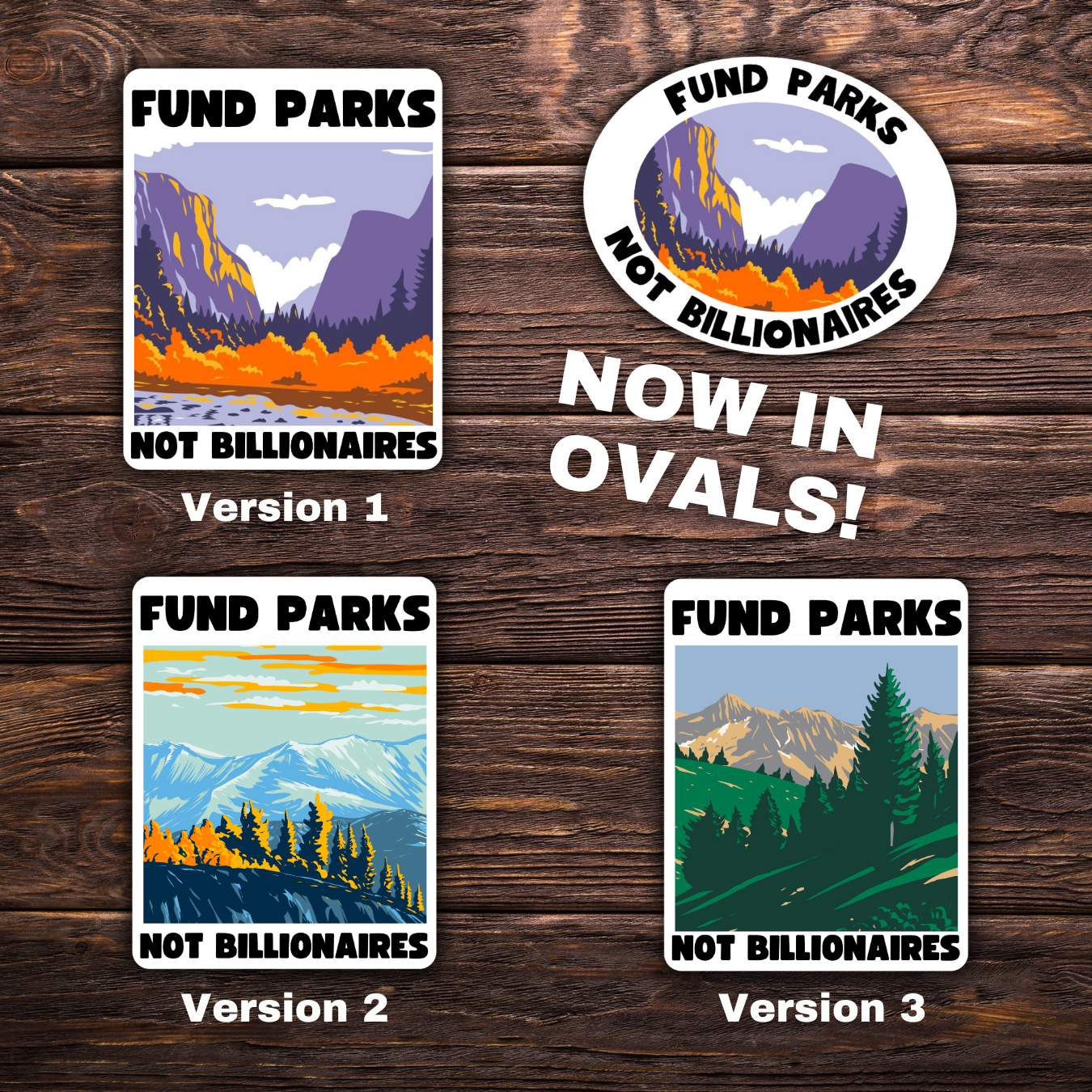 Environmental activism sticker, anti-billionaire sticker, pro-park decal, national park lover, climate change sticker, tax the rich, eco-friendly vinyl decal, protest sticker, progressive politics, water-resistant laptop sticker, activism stickers, yosemite stickers