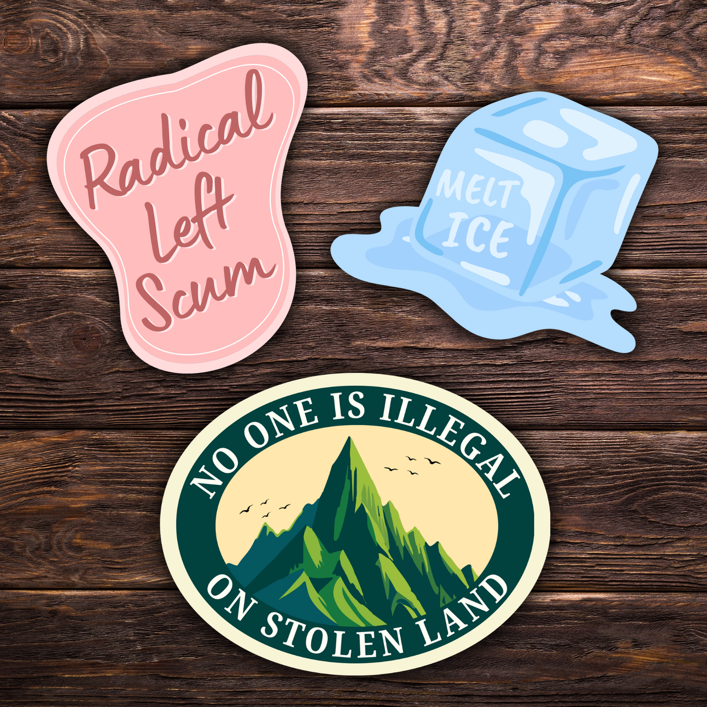 Political sticker, leftist humor sticker, radical left sticker, political satire decal, progressive activism sticker, social justice art, protest sticker, activist merch, immigration justice sticker, melt ICE sticker, abolish ICE decal, pro immigrant sticker, no one is illegal sticker, stolen land sticker, indigenous rights sticker, decolonize art, anti border sticker, liberal sarcasm sticker, political meme sticker, resistance sticker, left wing gift, activist gift idea