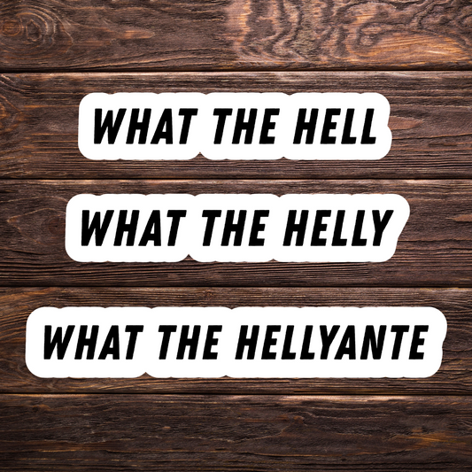 what the helly sticker, viral sticker set, internet humor decals, chaotic meme stickers, funny vinyl stickers, laptop sticker pack, hellyonte, gen z humor, alt sticker bundle, water bottle stickers, meme gifts, absurd sticker set, funny gift stickers