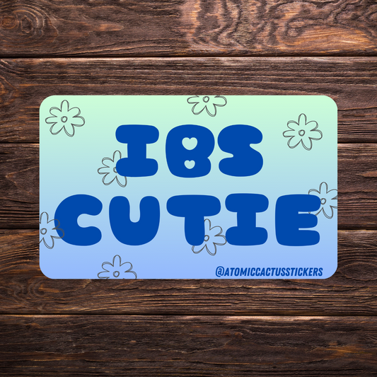 IBS sticker, chronic illness humor, funny gut health sticker, spoonie decal, invisible illness sticker, water-resistant vinyl sticker, poop jokes, digestive disorder humor, relatable health sticker, medical humor sticker, pastel funny sticker, stomach problems, IBS awareness