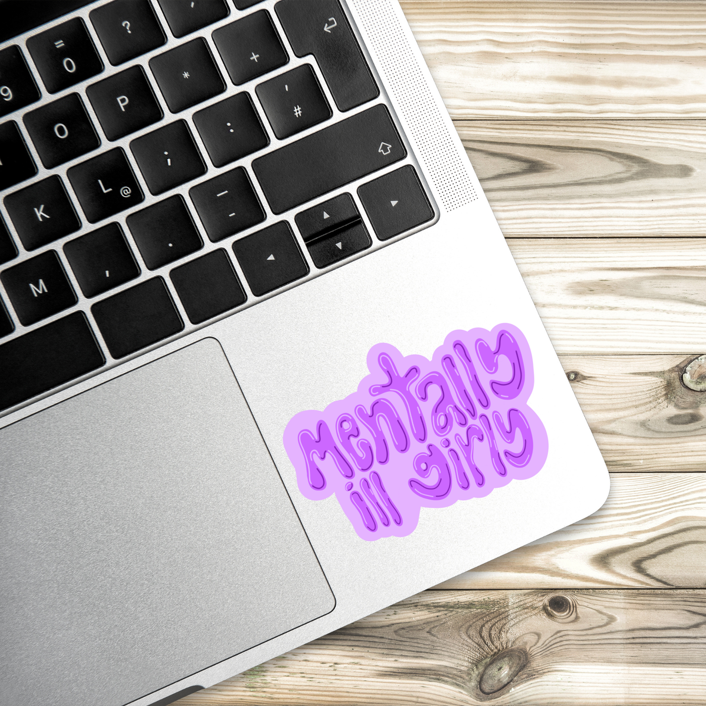 mentally ill girly sticker, purple bubble font sticker, mental health humor decal, self aware sticker, therapy girl sticker, relatable vinyl decal, water-resistant sticker, anxiety humor gift, depression sticker, cute mental health sticker, healing era merch, funny affirmation sticker, mentally ill but cute, aesthetic laptop sticker, sarcastic wellness gift