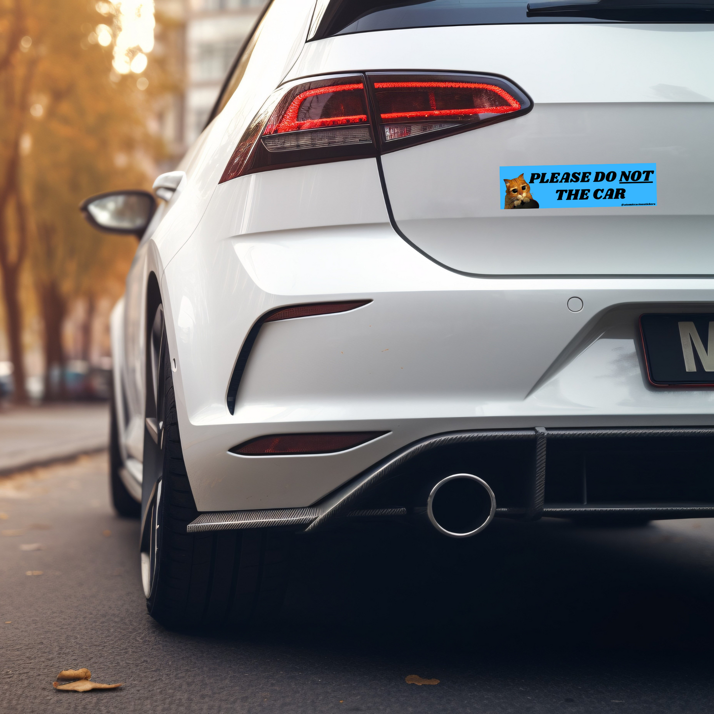 Please Do NOT the Car | Bumper Sticker | 8" X 2.20" | Water Resistant Premium Quality | Funny Meme Sticker