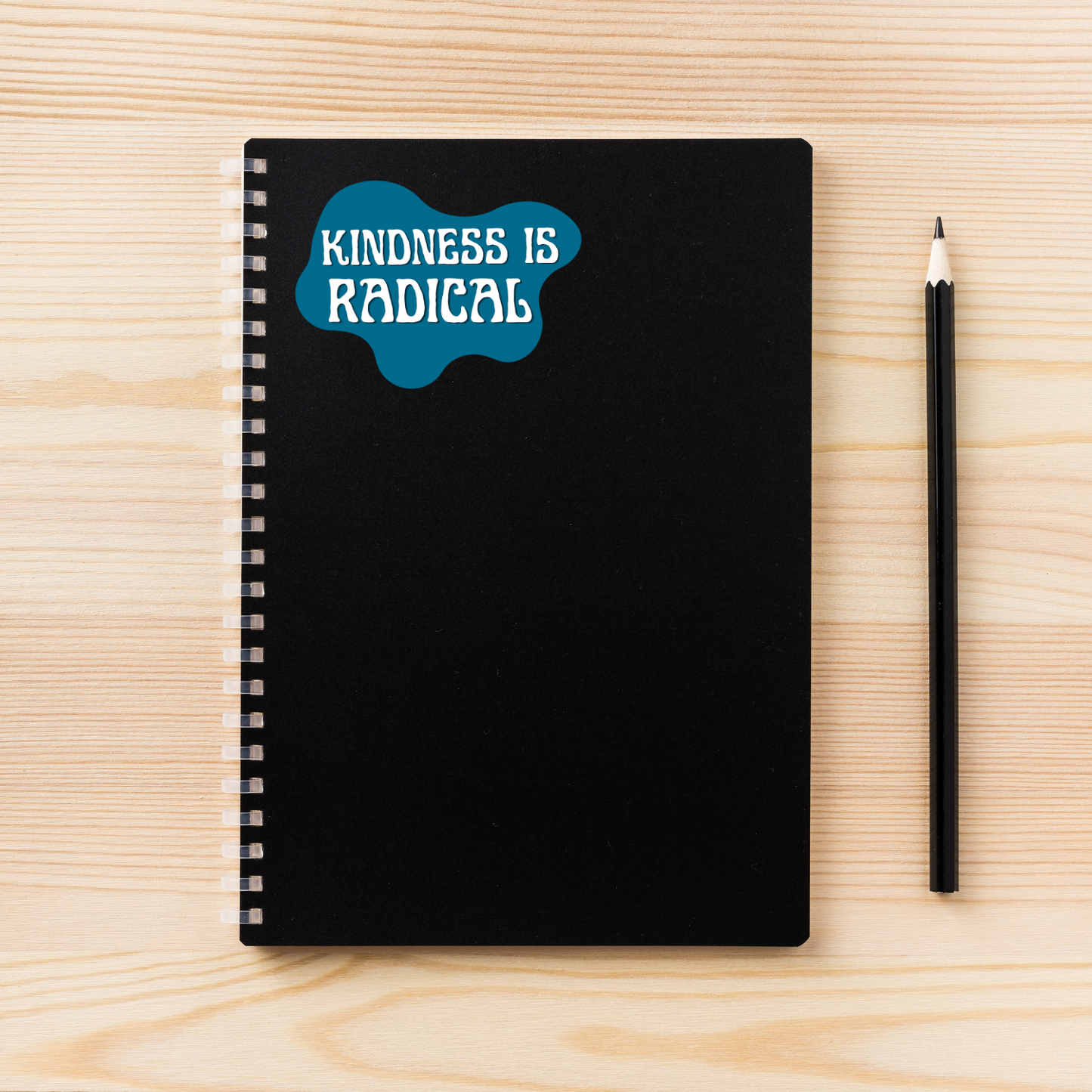 kindness is radical sticker, positive message sticker, retro groovy decal, inspirational sticker, activist sticker, progressive merch, uplifting message decal, water-resistant vinyl sticker, radical kindness movement, hippie style sticker, optimism decal, resist sticker, mental health positivity sticker, protest with kindness sticker, retro aesthetic sticker, activist gift idea