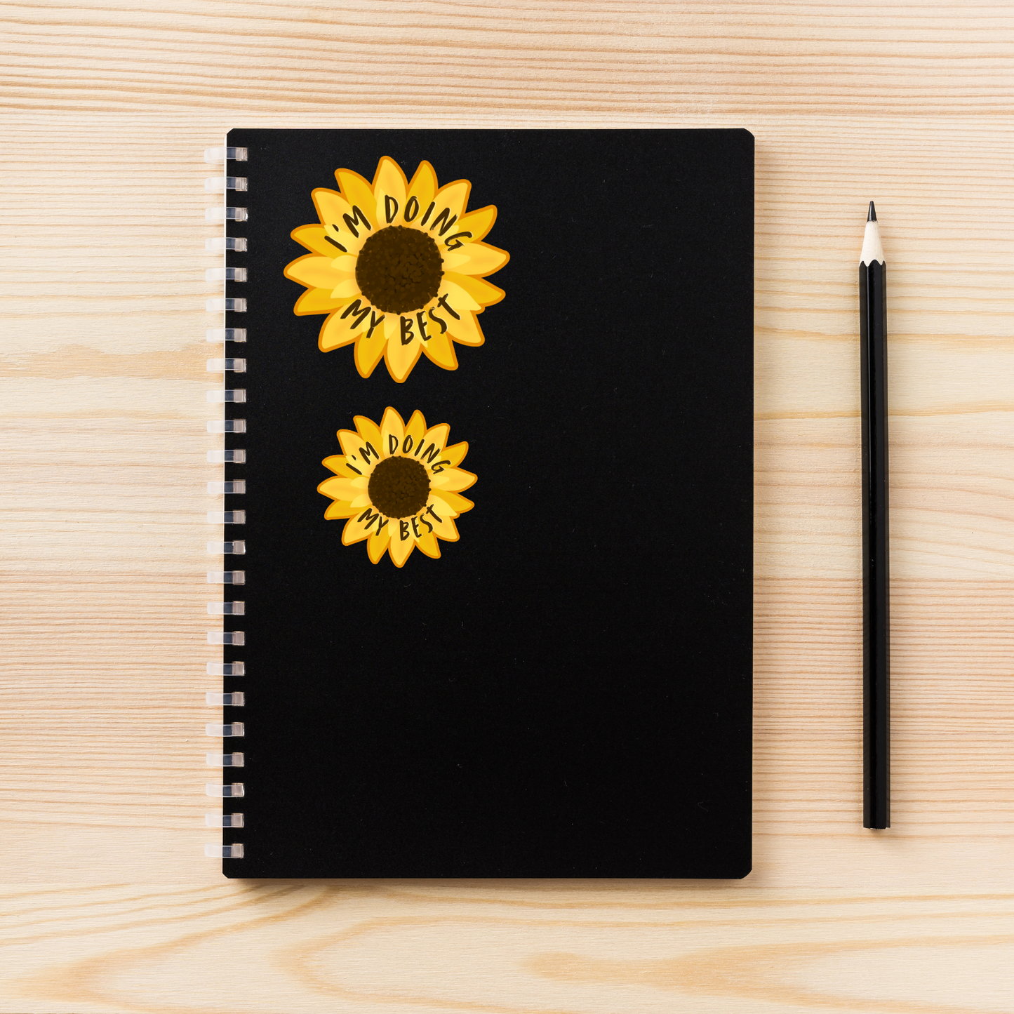 I'm Doing My Best Sticker | Sunflower Background Vinyl Sticker | Positive Affirmation Sticker | Water-Resistant | Mental Health Support
