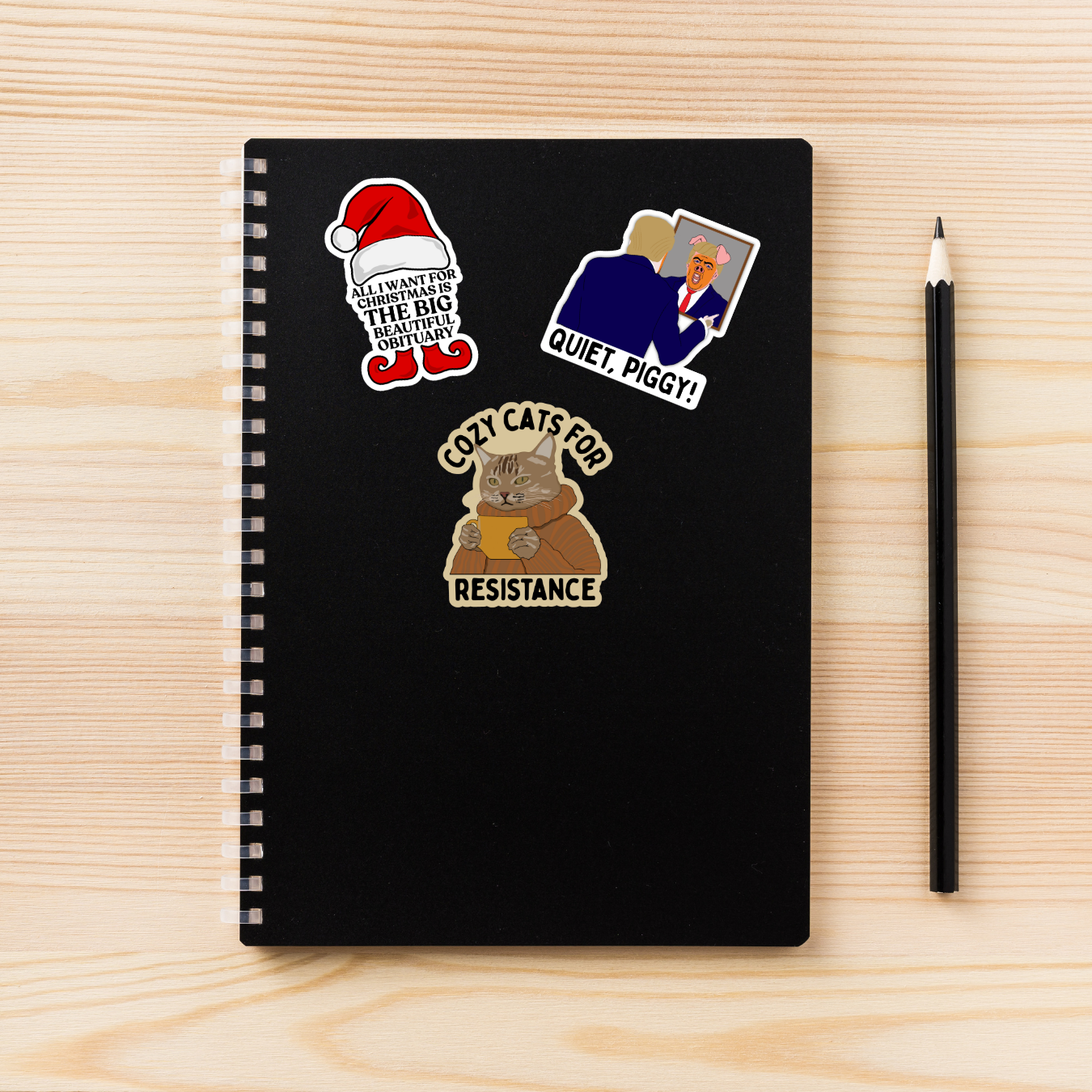 political sticker, protest art decal, leftist vinyl sticker, resistance merch, activist sticker pack, political humor sticker, anti authoritarian art, progressive vinyl decal, cozy resistance cat sticker, protest cat art, political christmas sticker, dark humor holiday decal, satire sticker, subversive art sticker, meme protest sticker, liberal gift idea, indie political art, resistance movement merch, political street art, social justice decal, modern protest art, progressive merchandise
