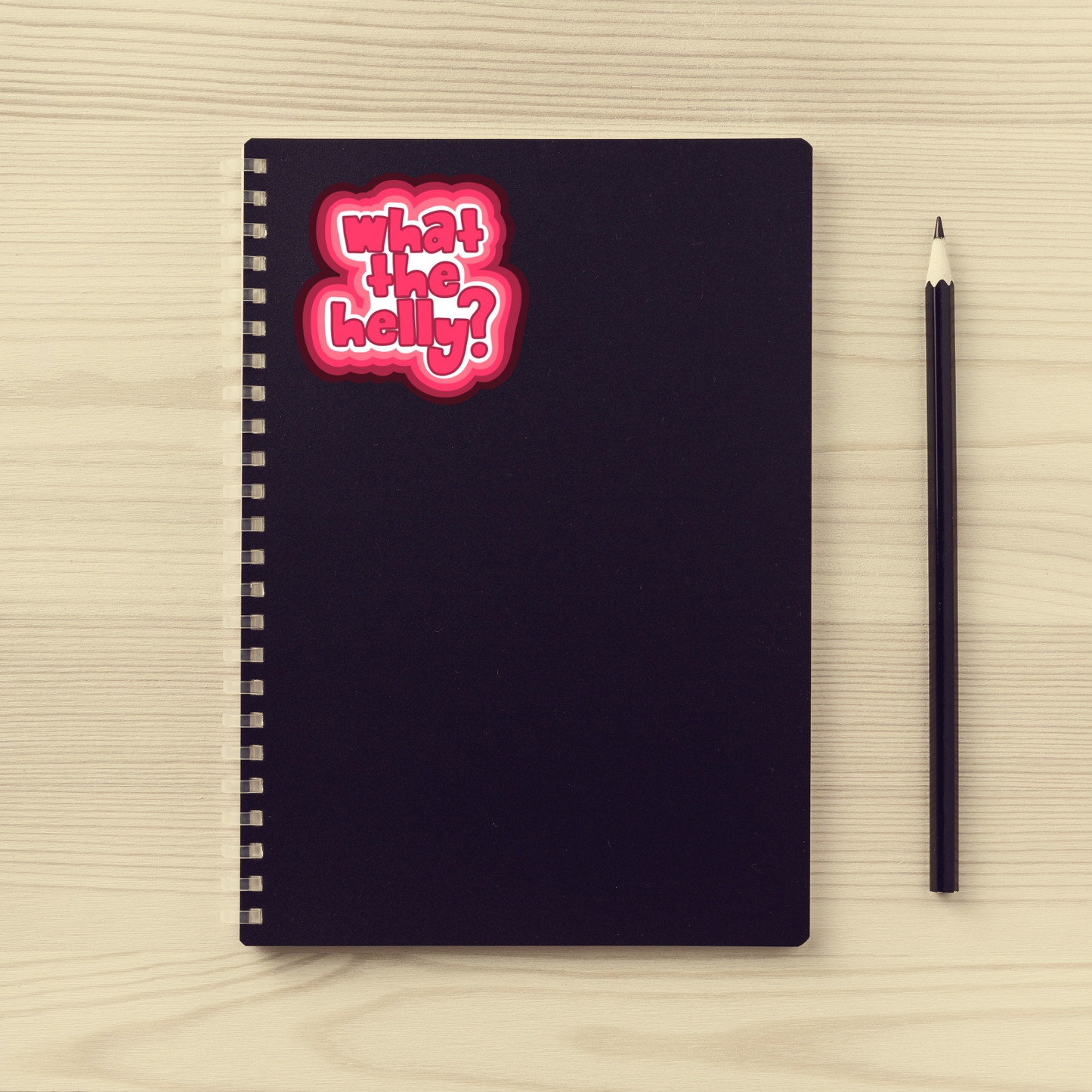 what the helly sticker, retro aesthetic sticker, pink vinyl decal, bubble font sticker, funny cute sticker, chaotic girl humor, water-resistant sticker, Gen Z stickers, girly sticker, emotional support sticker, trendy sticker, funny pink decal, relatable sticker, soft but unhinged energy