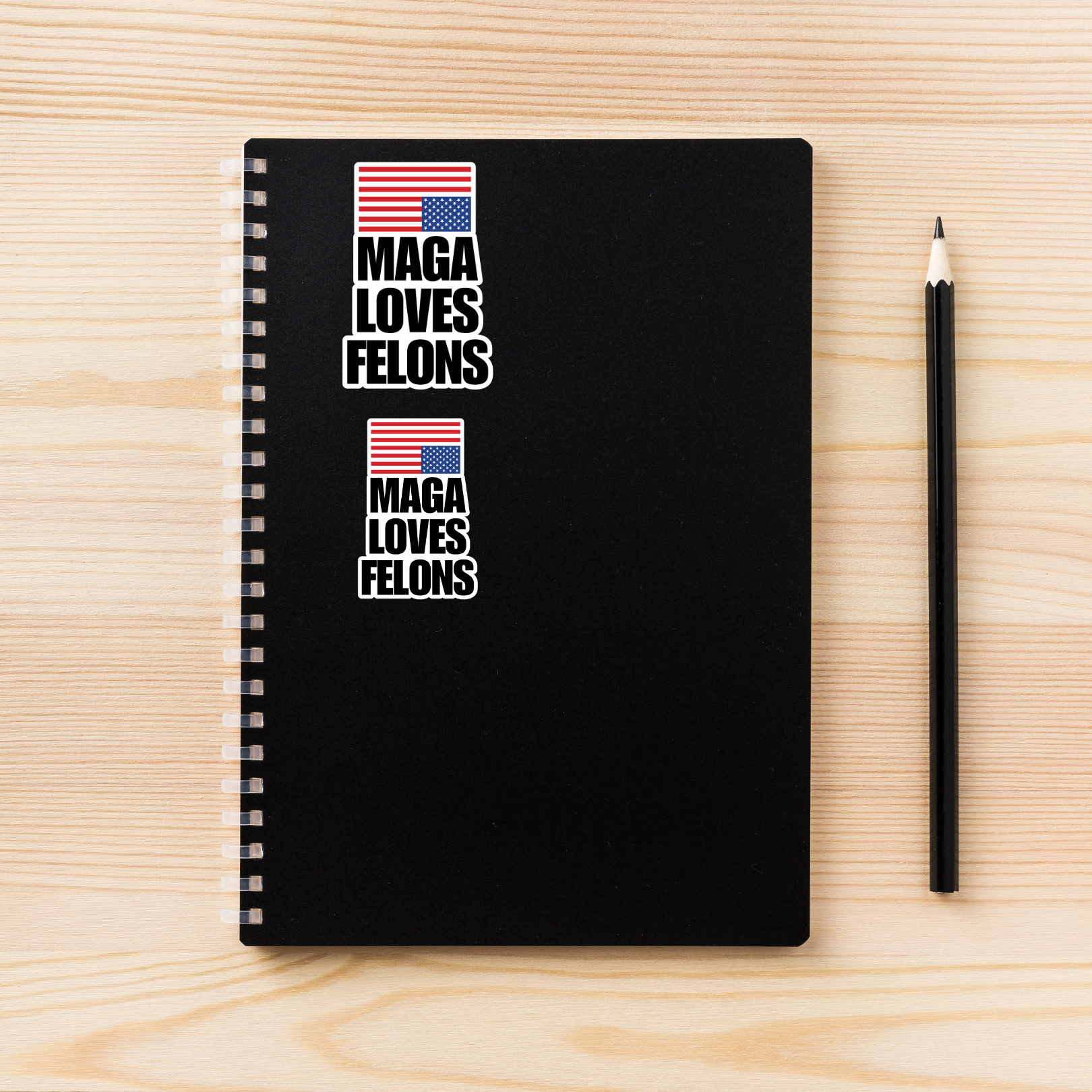 maga loves felons sticker, anti trump sticker, political parody decal, conservative hypocrisy sticker, political protest art, satirical maga sticker, resist sticker, leftist humor sticker, funny political merch, progressive politics sticker, accountability sticker, criminal justice satire, water-resistant vinyl decal, liberal gift idea, anti-corruption sticker, democracy matters sticker