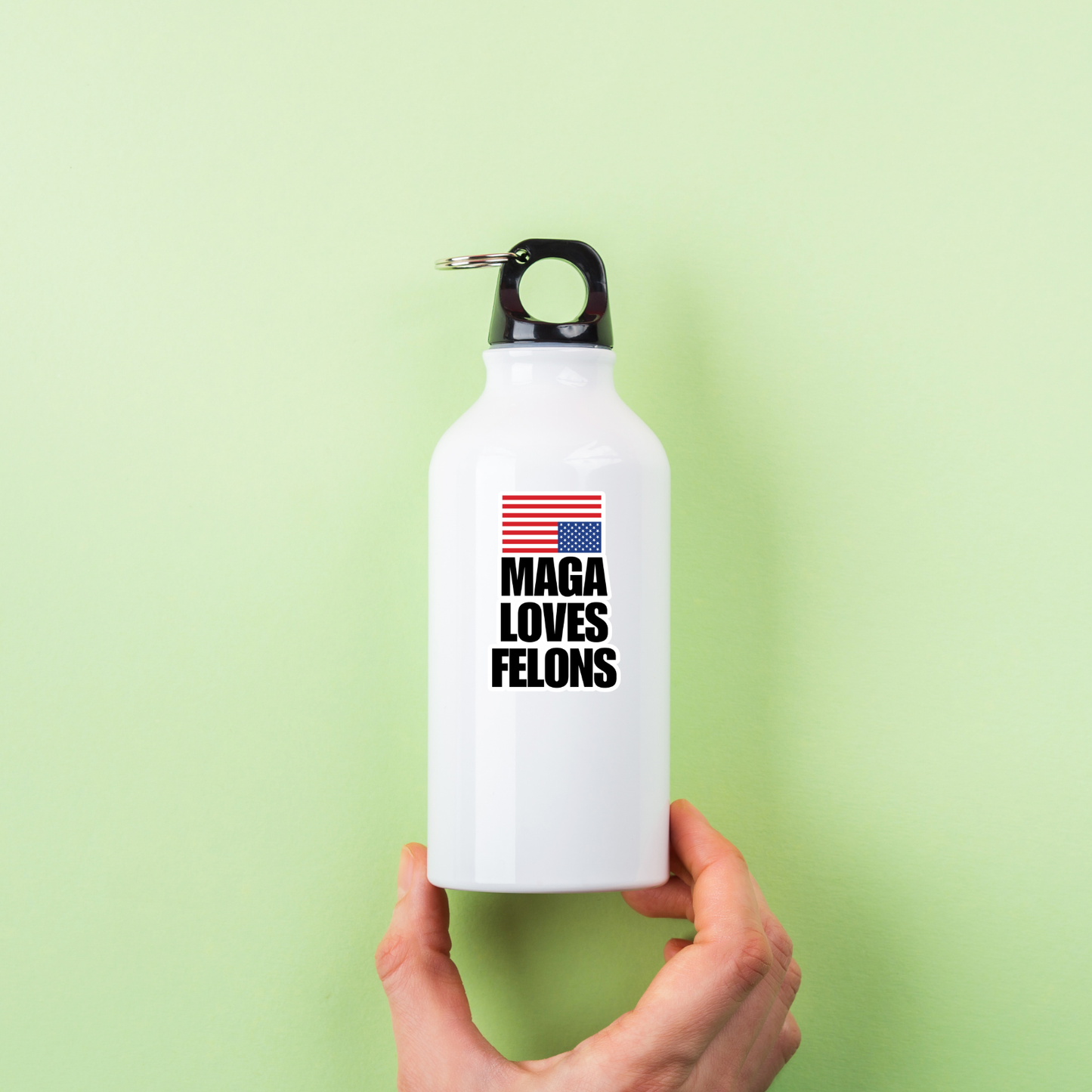 maga loves felons sticker, anti trump sticker, political parody decal, conservative hypocrisy sticker, political protest art, satirical maga sticker, resist sticker, leftist humor sticker, funny political merch, progressive politics sticker, accountability sticker, criminal justice satire, water-resistant vinyl decal, liberal gift idea, anti-corruption sticker, democracy matters sticker