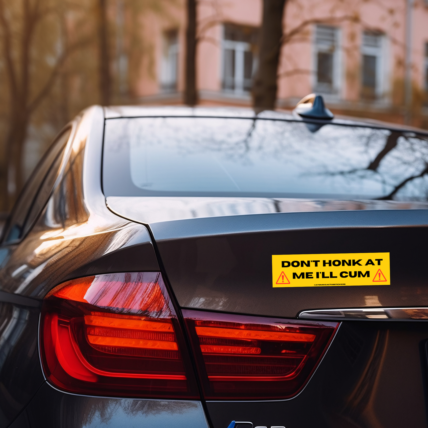 Don't Honk At Me I'll Cum | Bumper Sticker | 8" X 2.20" | Water Resistant Premium Quality | Funny Meme Sticker