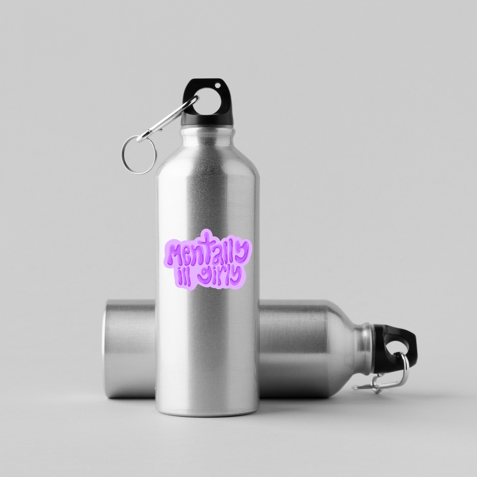 mentally ill girly sticker, purple bubble font sticker, mental health humor decal, self aware sticker, therapy girl sticker, relatable vinyl decal, water-resistant sticker, anxiety humor gift, depression sticker, cute mental health sticker, healing era merch, funny affirmation sticker, mentally ill but cute, aesthetic laptop sticker, sarcastic wellness gift