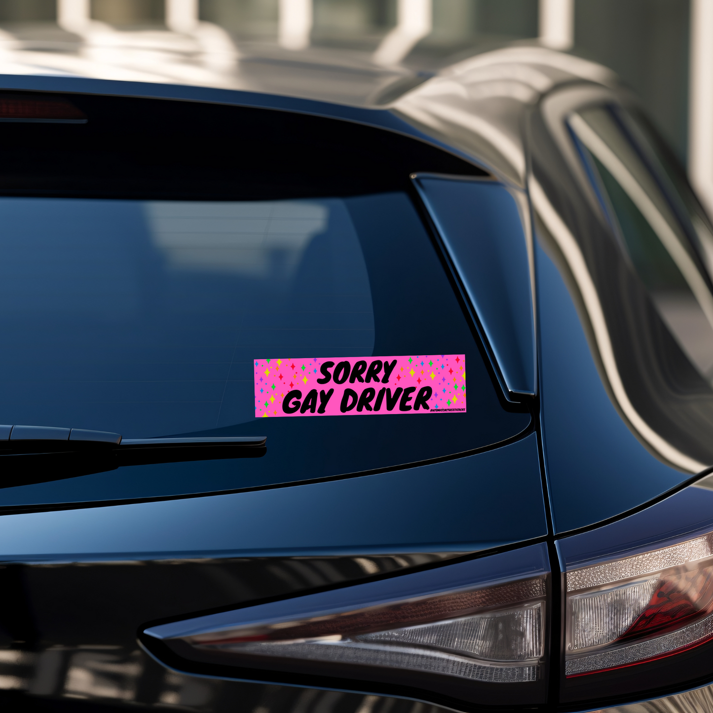 Sorry Gay Driver | Bumper Sticker | 8" X 2.20" | Water Resistant Premium Quality | Funny Meme Sticker