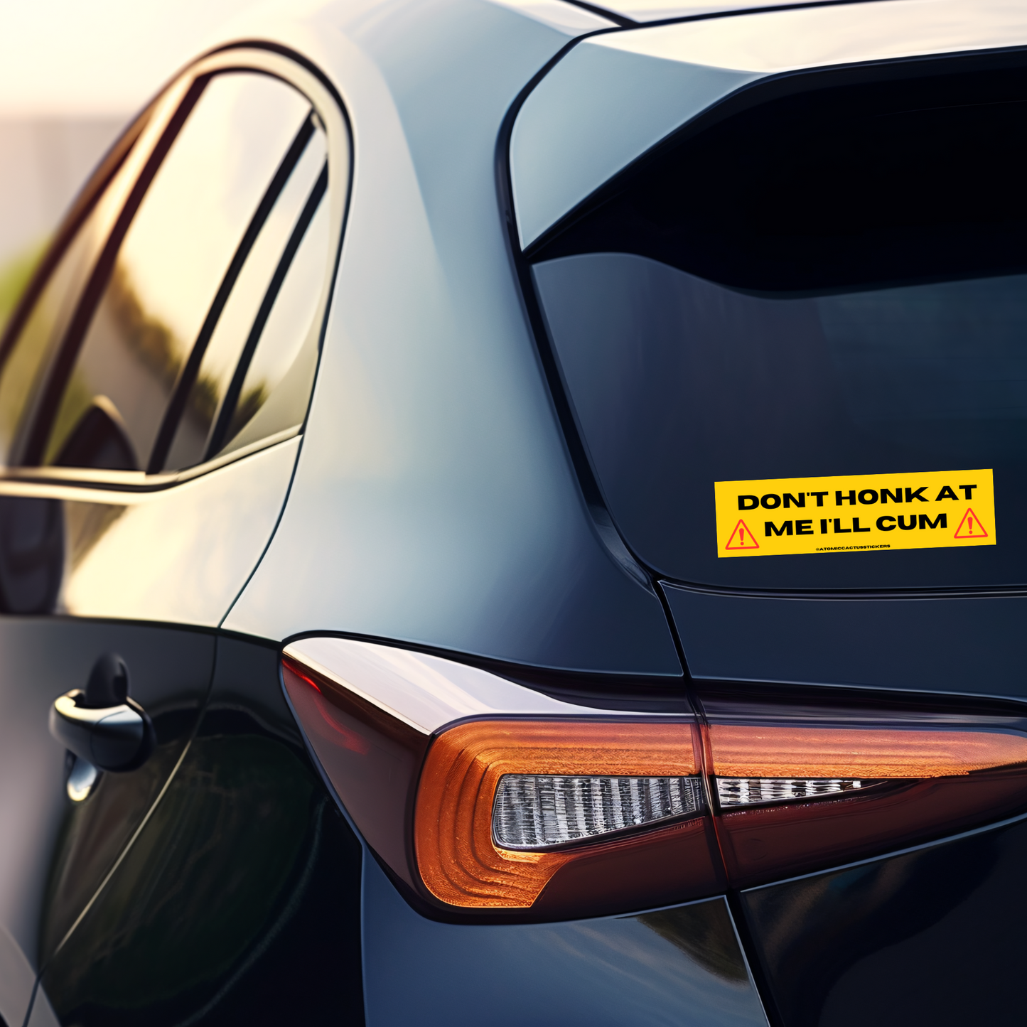 Don't Honk At Me I'll Cum | Bumper Sticker | 8" X 2.20" | Water Resistant Premium Quality | Funny Meme Sticker