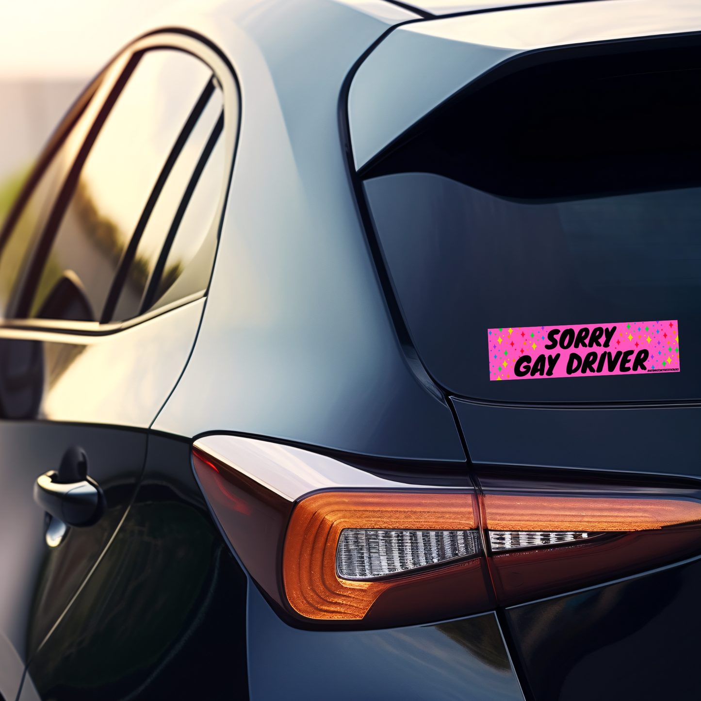 Sorry Gay Driver | Bumper Sticker | 8" X 2.20" | Water Resistant Premium Quality | Funny Meme Sticker