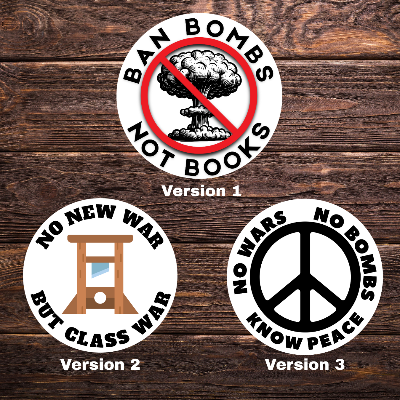 anti-war sticker pack, anti Iran war protest sticker bundle, ban bombs not books, no new war but class war, know peace sticker, anti-imperialism decal, peace over violence, progressive sticker pack, vinyl protest stickers, political activism decal, class war sticker, water-resistant anti-war art, leftist sticker set