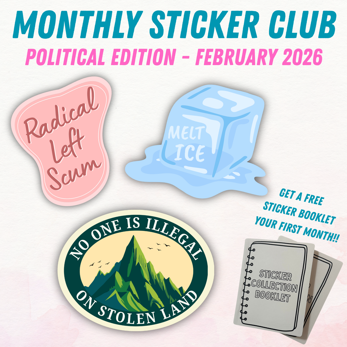 Political sticker, leftist humor sticker, radical left sticker, political satire decal, progressive activism sticker, social justice art, protest sticker, activist merch, immigration justice sticker, melt ICE sticker, abolish ICE decal, pro immigrant sticker, no one is illegal sticker, stolen land sticker, indigenous rights sticker, decolonize art, anti border sticker, liberal sarcasm sticker, political meme sticker, resistance sticker, left wing gift, activist gift idea
