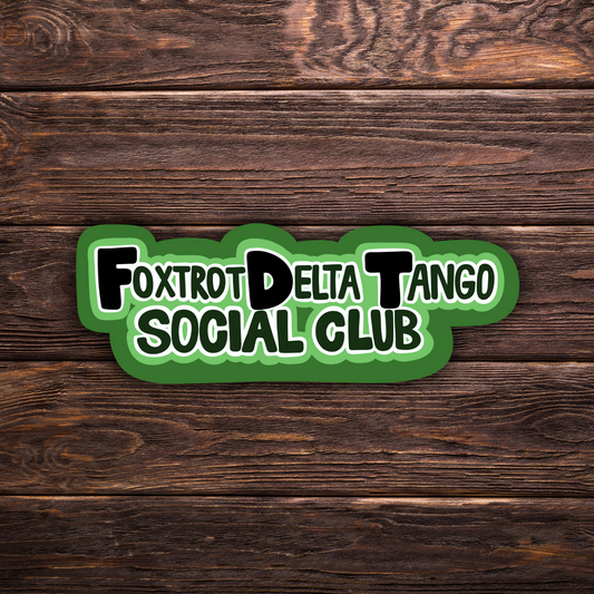 FDT sticker, Foxtrot Delta Tango, subtle protest sticker, political decal, green vinyl sticker, activism sticker, resistance sticker, progressive politics, anti-Trump sticker, water-resistant decal, statement sticker, Fuck trump sticker