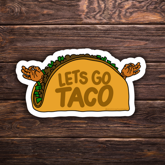 TACO, let's go taco sticker, anti trump taco meme, funny political sticker, trump parody decal, liberal humor sticker, taco joke, weird vinyl sticker, protest sticker&nbsp;Anti-Trump sticker, FDT sticker, political vinyl decal, activism sticker, teal political sticker, protest decal, progressive politics, resist Trump, anti-MAGA sticker, leftist sticker, water-resistant sticker, political activism sticker