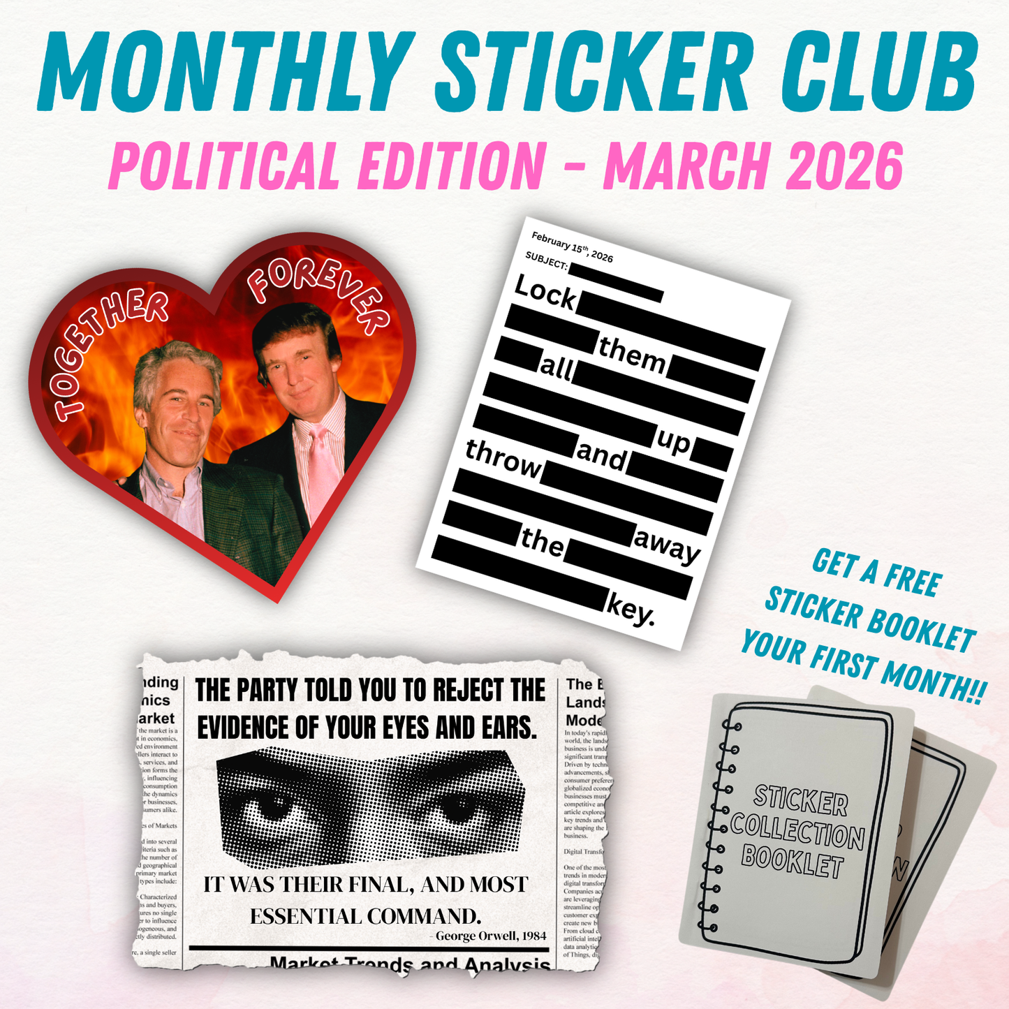 Political Monthly Sticker Club - March 2026