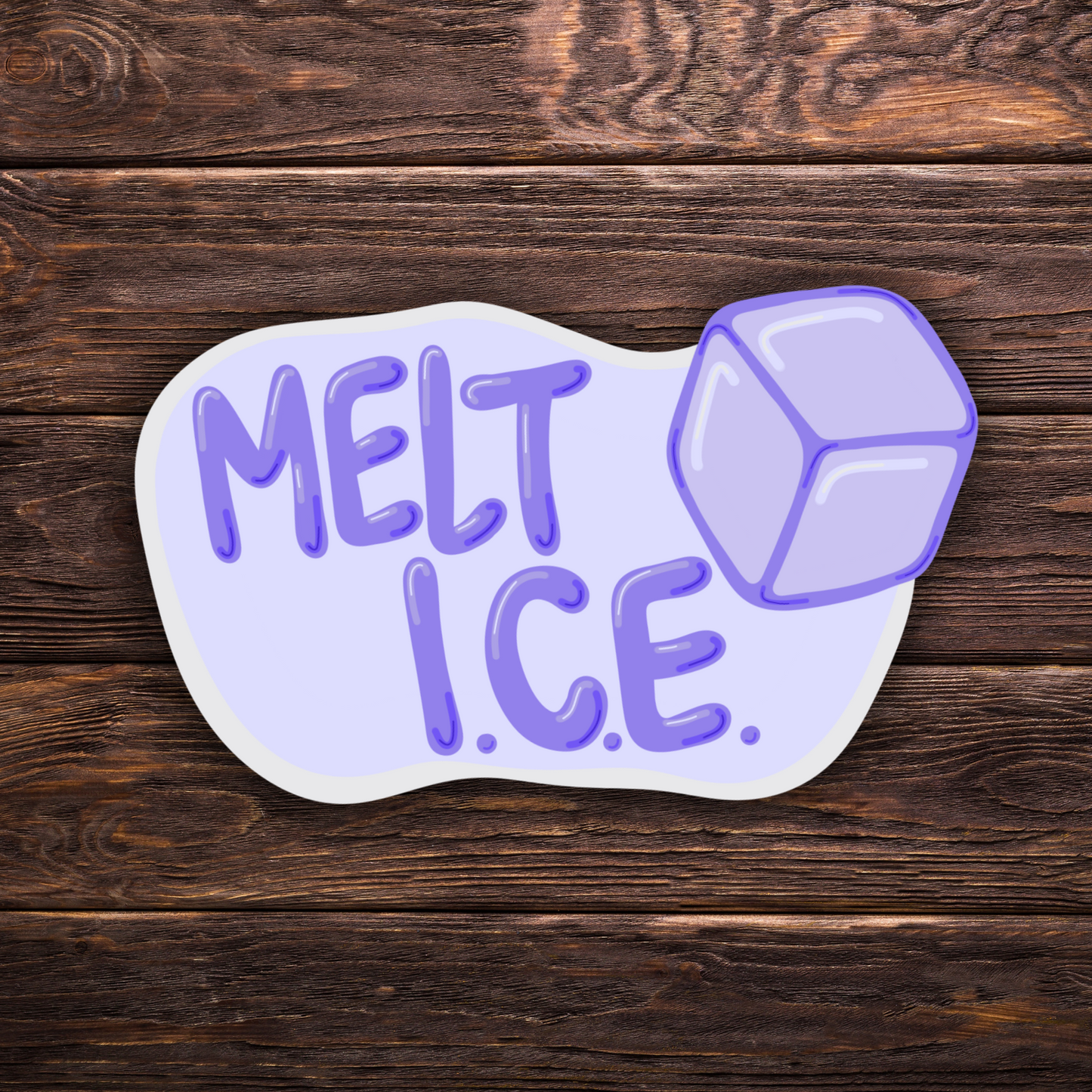 Melt ICE sticker, abolish ICE, anti-ICE decal, political activism sticker, immigrant rights sticker, protest vinyl decal, immigration justice, activist sticker, progressive sticker, anti-deportation, resistance art, leftist sticker, water bottle sticker, laptop decal, handmade sticker, statement sticker