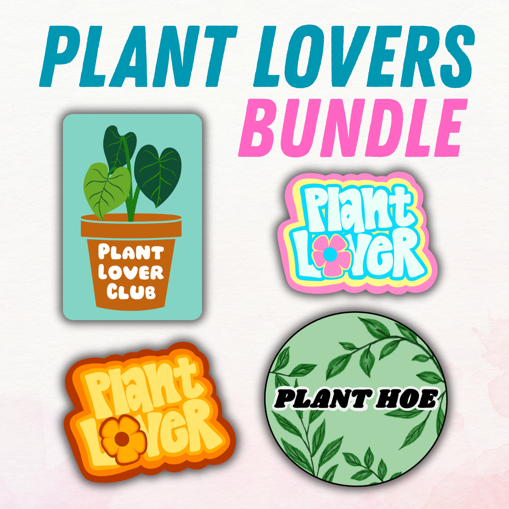 succulent lovers club Plant Lovers Sticker Bundle | Set of 4 Vinyl Stickers