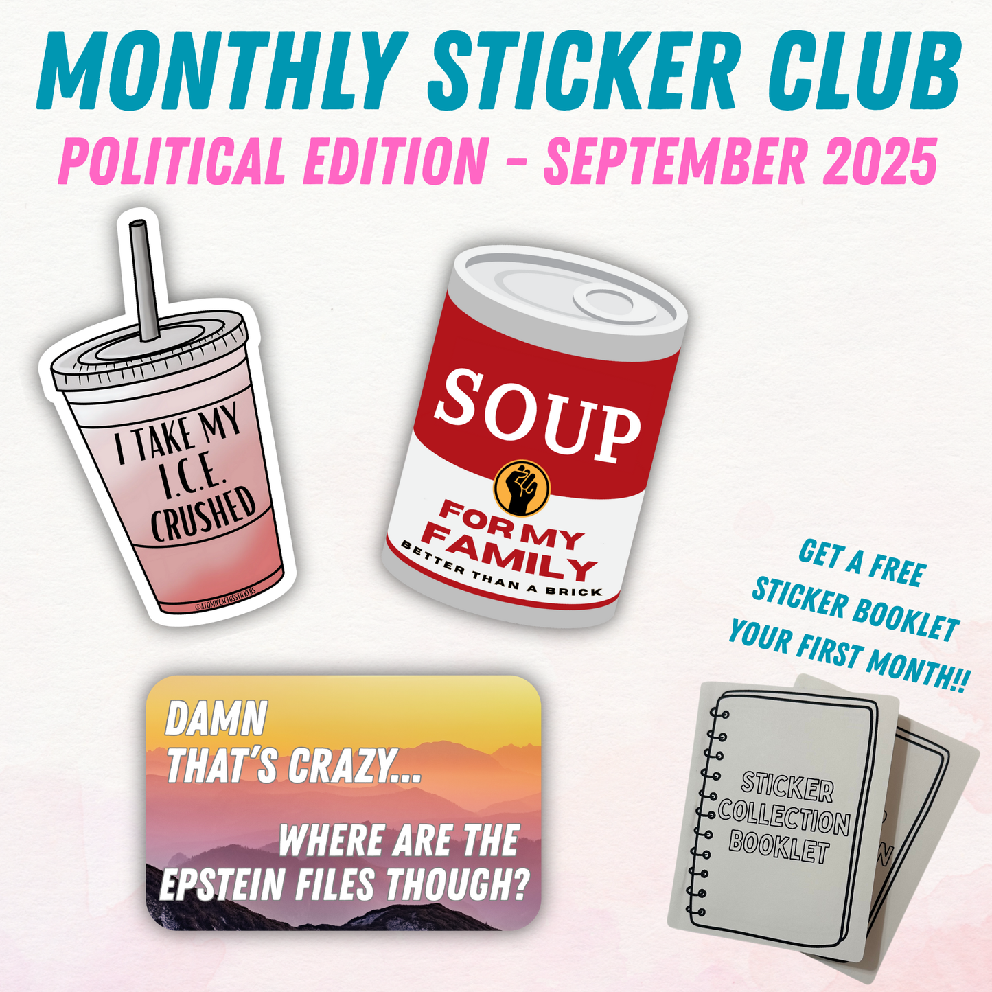 Political Monthly Sticker Club - September 2025